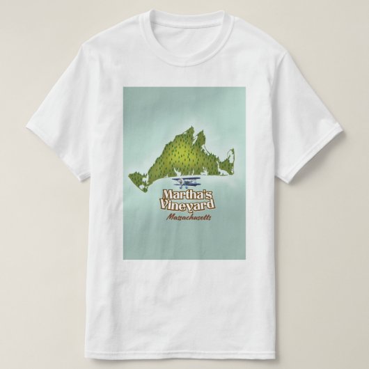 Martha's vineyard Massachusetts reisposter T-shirt (Design voorkant)