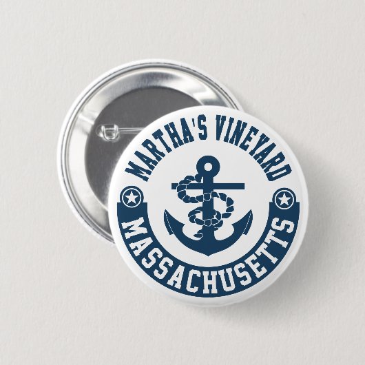 Martha's Vineyard Massachusetts Ronde Button 5,7 Cm (Voorkant /achterkant)