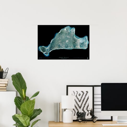 Marthas Vineyard Massachusetts satelliet-poster Poster (Thuiskantoor)