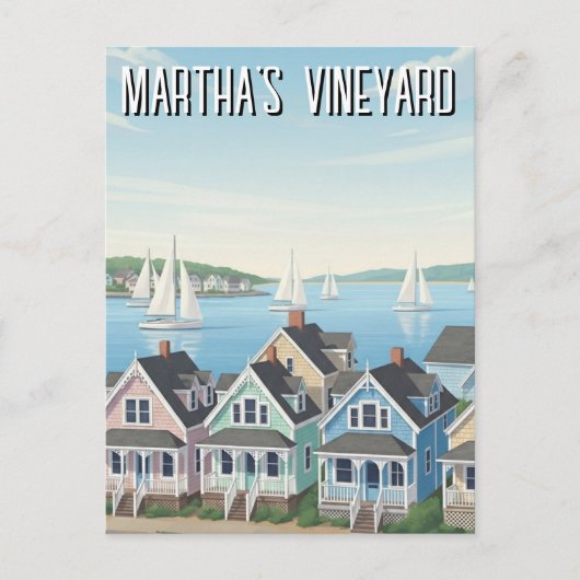 Martha's Vineyard Massachusetts Travel Briefkaart (Voorkant)