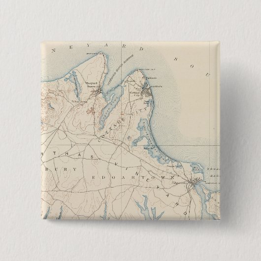 Martha's Vineyard, Massachusetts Vierkante Button 5,1 Cm (Voorkant)