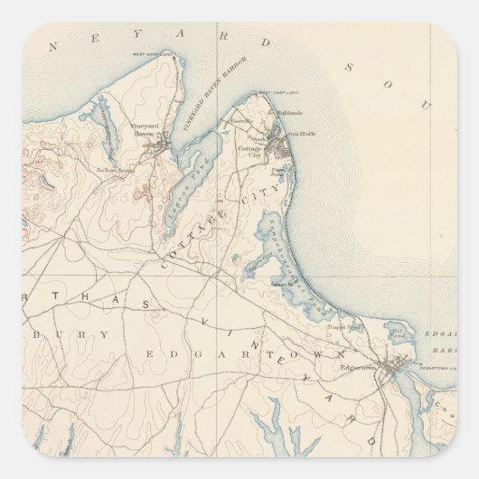 Martha's Vineyard, Massachusetts Vierkante Sticker (Voorkant)