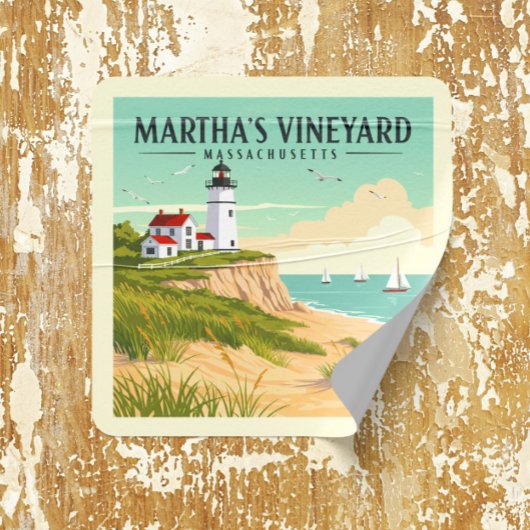  Martha's Vineyard Massachusetts Vierkante Sticker
