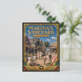 Martha's Vineyard Massachusetts Vintage Art Deco Briefkaart (Staand voorkant)