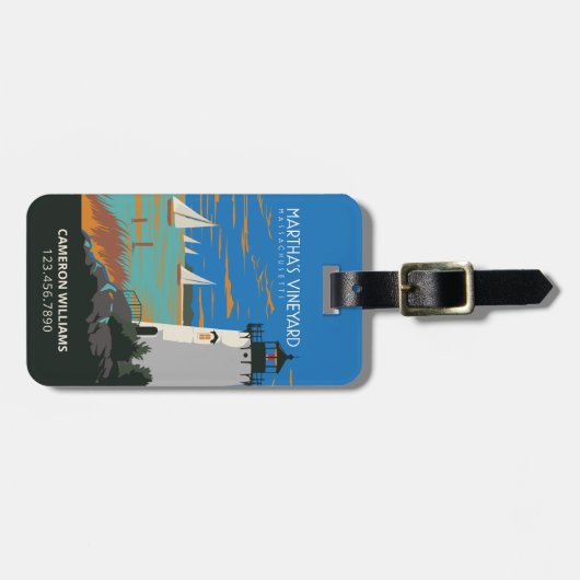 Martha's Vineyard, Massachusetts | Vuurtoren Bagagelabel (Voorkant horizontaal)