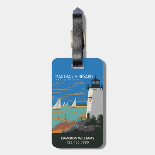 Martha's Vineyard, Massachusetts | Vuurtoren Bagagelabel (Achterkant verticaal)