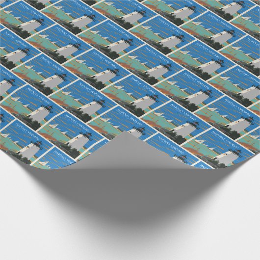 Martha's Vineyard, Massachusetts | Vuurtoren Cadeaupapier (Hoek)