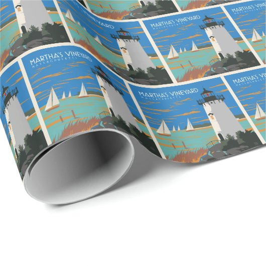 Martha's Vineyard, Massachusetts | Vuurtoren Cadeaupapier (Rol Hoek)