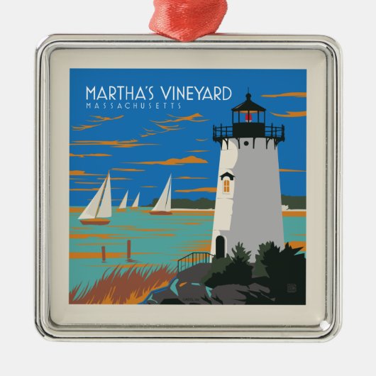 Martha's Vineyard, Massachusetts | Vuurtoren Metalen Ornament (Voorkant)