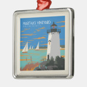 Martha's Vineyard, Massachusetts | Vuurtoren Metalen Ornament (Links)
