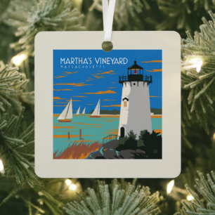 Martha's Vineyard, Massachusetts   Vuurtoren Metalen Ornament