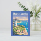 Martha's Vineyard Massachusetts Vuurtoren Reizen Briefkaart (Staand voorkant)