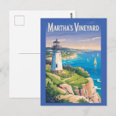 Martha's Vineyard Massachusetts Vuurtoren Reizen Briefkaart (Voorkant / Achterkant)