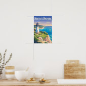 Martha's Vineyard Massachusetts Vuurtoren Reizen Poster (Keuken)