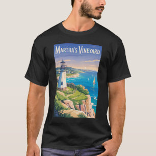 Martha's Vineyard Massachusetts Vuurtoren Reizen T-shirt