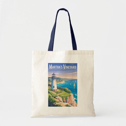 Martha's Vineyard Massachusetts Vuurtoren Reizen Tote Bag (Voorkant)