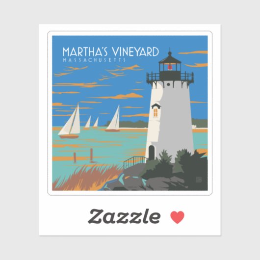 Martha's Vineyard, Massachusetts | Vuurtoren Sticker (Vel)