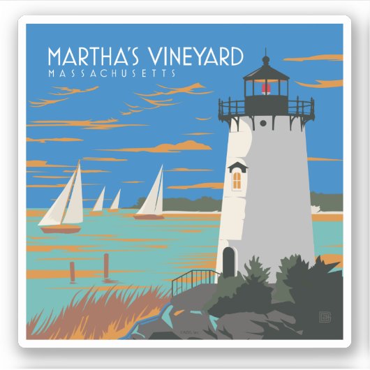 Martha's Vineyard, Massachusetts | Vuurtoren Sticker (Voorkant)
