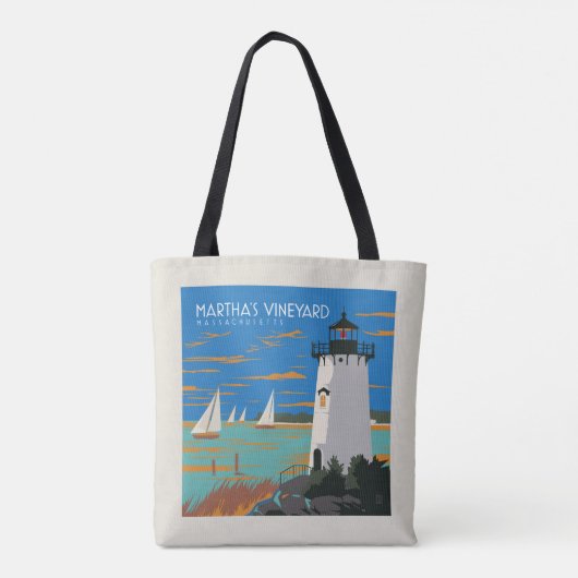 Martha's Vineyard, Massachusetts | Vuurtoren Tote Bag (Achterkant)