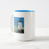 Martha's Vineyard, Massachusetts | Vuurtoren Tweekleurige Koffiemok (Voorkant links)