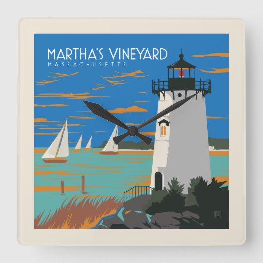 Martha's Vineyard, Massachusetts | Vuurtoren Vierkante Klok (Voorkant)