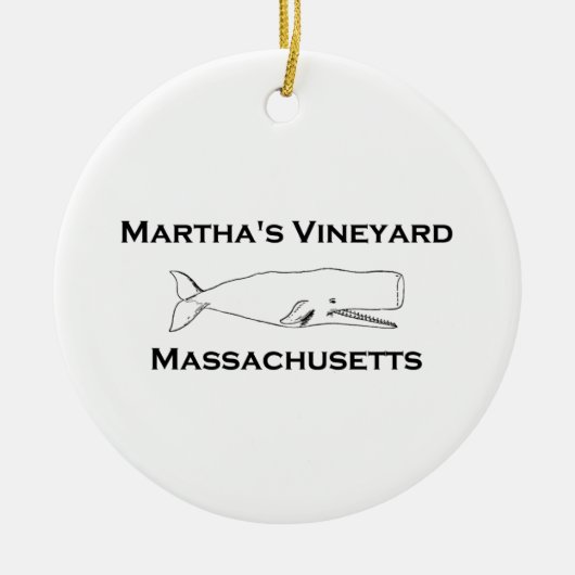 Martha's Vineyard Massachusetts Whale Keramisch Ornament (Voorkant)