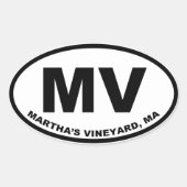Martha's Vineyard MV Ovale Sticker (Voorkant)