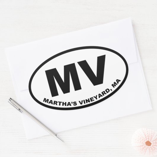 Martha's Vineyard MV Ovale Sticker (Envelop)