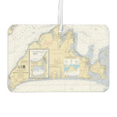 Martha's Vineyard Nautical Chart Monogram Luchtverfrisser (Achterkant)