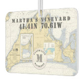 Martha's Vineyard Nautical Chart Monogram Luchtverfrisser (Links)