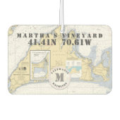 Martha's Vineyard Nautical Chart Monogram Luchtverfrisser (Voorkant)