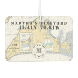 Martha's Vineyard Nautical Chart Monogram Luchtverfrisser