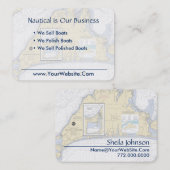 Martha's Vineyard Nautical Chart Schoon Fris Visitekaartje (Voorkant / Achterkant)