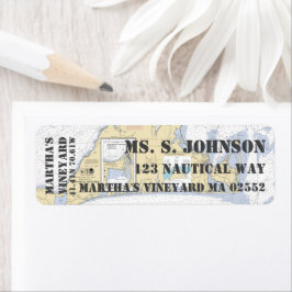 Martha's Vineyard Nautical Navigation Chart Etiket