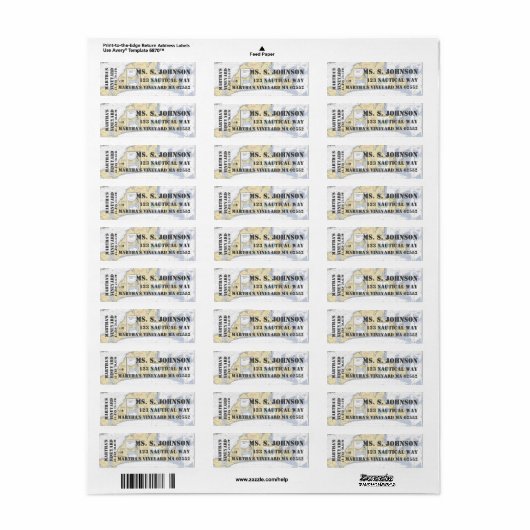 Martha's Vineyard Nautical Navigation Chart Etiket (Full Sheet)