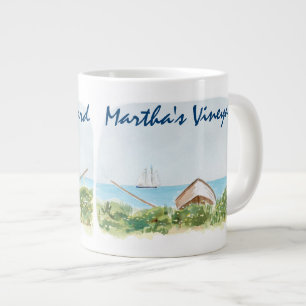 Marthas Vineyard Nautical Watercolor Grote Koffiekop