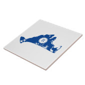 Martha's Vineyard Navy Map Initiaal Tegeltje (Zijkant)