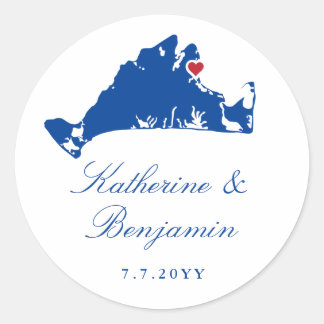 Martha's Vineyard Oak Bluffs Marineblauw Ronde Sticker