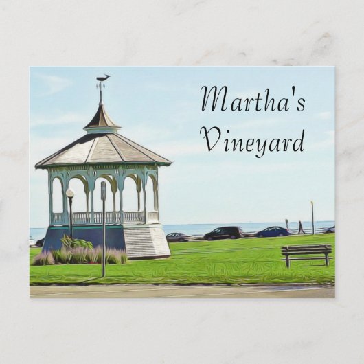Martha's Vineyard Ocean Bench and Gazebo Briefkaar Briefkaart (Voorkant)