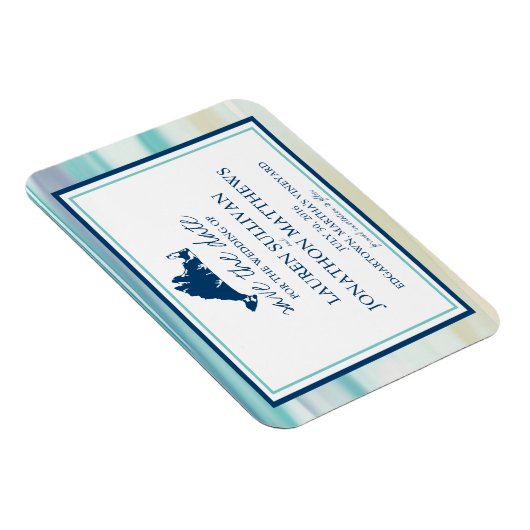 Martha's Vineyard Ocean Waterverf Save the Date Magneet (Rechterzijde)