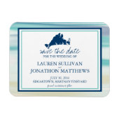 Martha's Vineyard Ocean Waterverf Save the Date Magneet (Horizontaal)