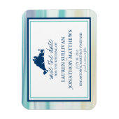 Martha's Vineyard Ocean Waterverf Save the Date Magneet (Verticaal)