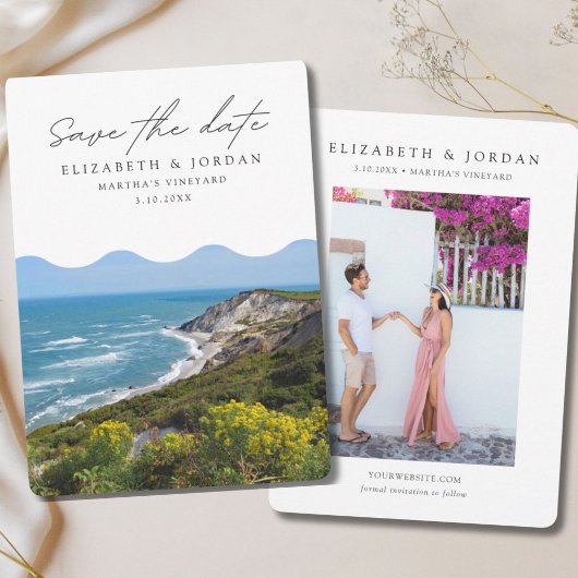 Martha's Vineyard Photo Save the Date Wedding Kaart
