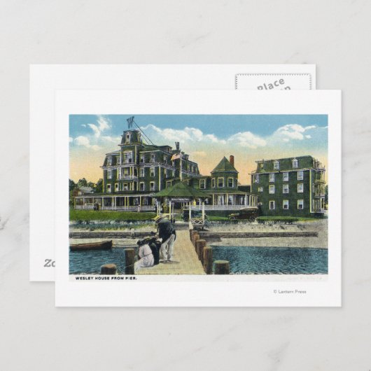 Martha's Vineyard, Pier Uitzicht van het Wesley Ho Briefkaart (Voorkant / Achterkant)