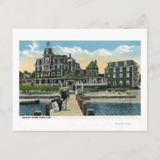 Martha's Vineyard, Pier Uitzicht van het Wesley Ho Briefkaart (Voorkant)