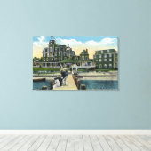 Martha's Vineyard, Pier Uitzicht van het Wesley Ho Canvas Afdruk (Insitu (Houten vloer))