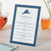 Martha's Vineyard Pink and Blue Wedding Dinner Pe Reclamebord Met Voetstuk (Insitu)