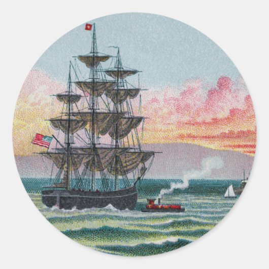 Martha's Vineyard Ronde Sticker (Voorkant)