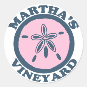 Martha's Vineyard Sand Dollar Design. Ronde Sticker