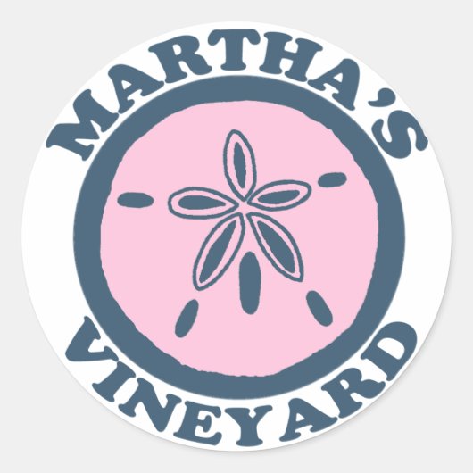 Martha's Vineyard Sand Dollar Design. Ronde Sticker (Voorkant)